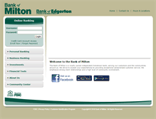 Tablet Screenshot of bankofmilton.com